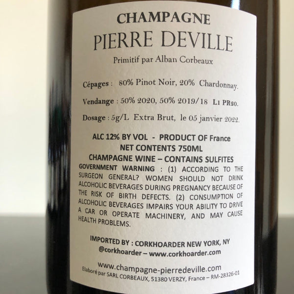 NV Pierre Deville 'Primitif' Grand Cru Extra Brut, Champagne, France