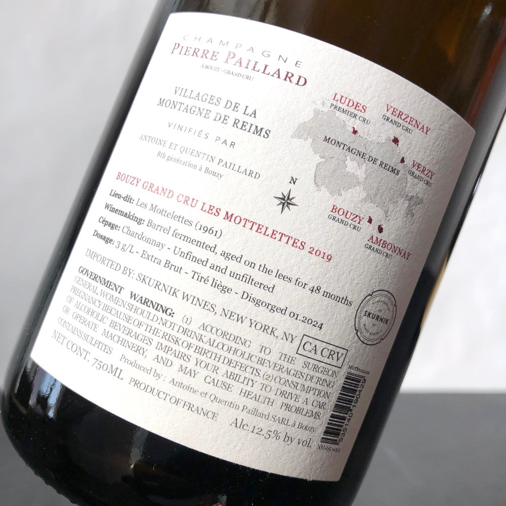 2019 Pierre Paillard 'Les Mottelettes' Blanc de Blancs Bouzy Grand Cru Extra Brut, Champagne, France