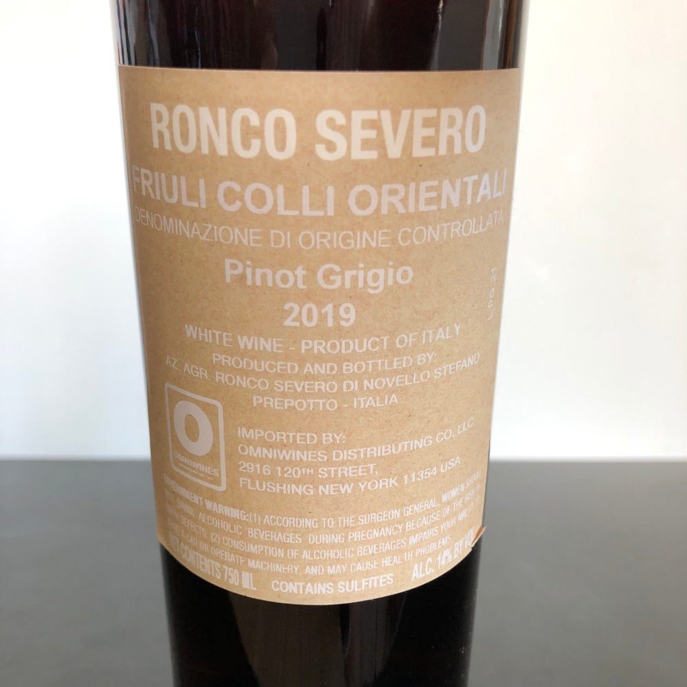 2019 Ronco Severo Pinot Grigio IGT, Friulano, Italy