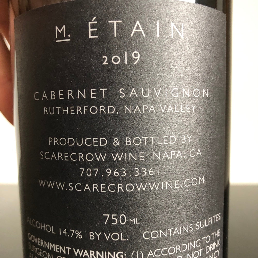 2019 Scarecrow 'M. Etain' Cabernet Sauvignon, Rutherford, USA