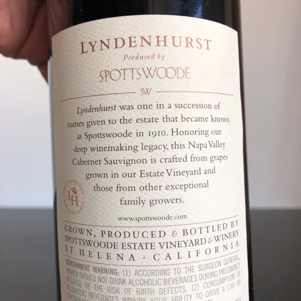 2019 Spottswoode Lyndenhurst Cabernet Sauvignon, St Helena, USA