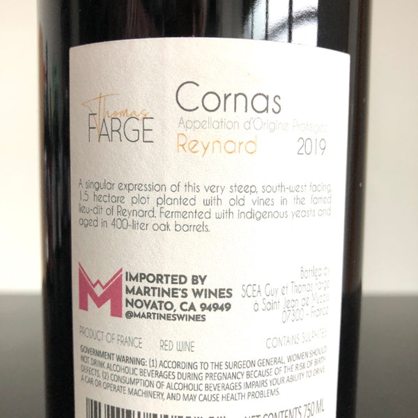 2019 Thomas Farge, Cornas Reynard Rhone, France