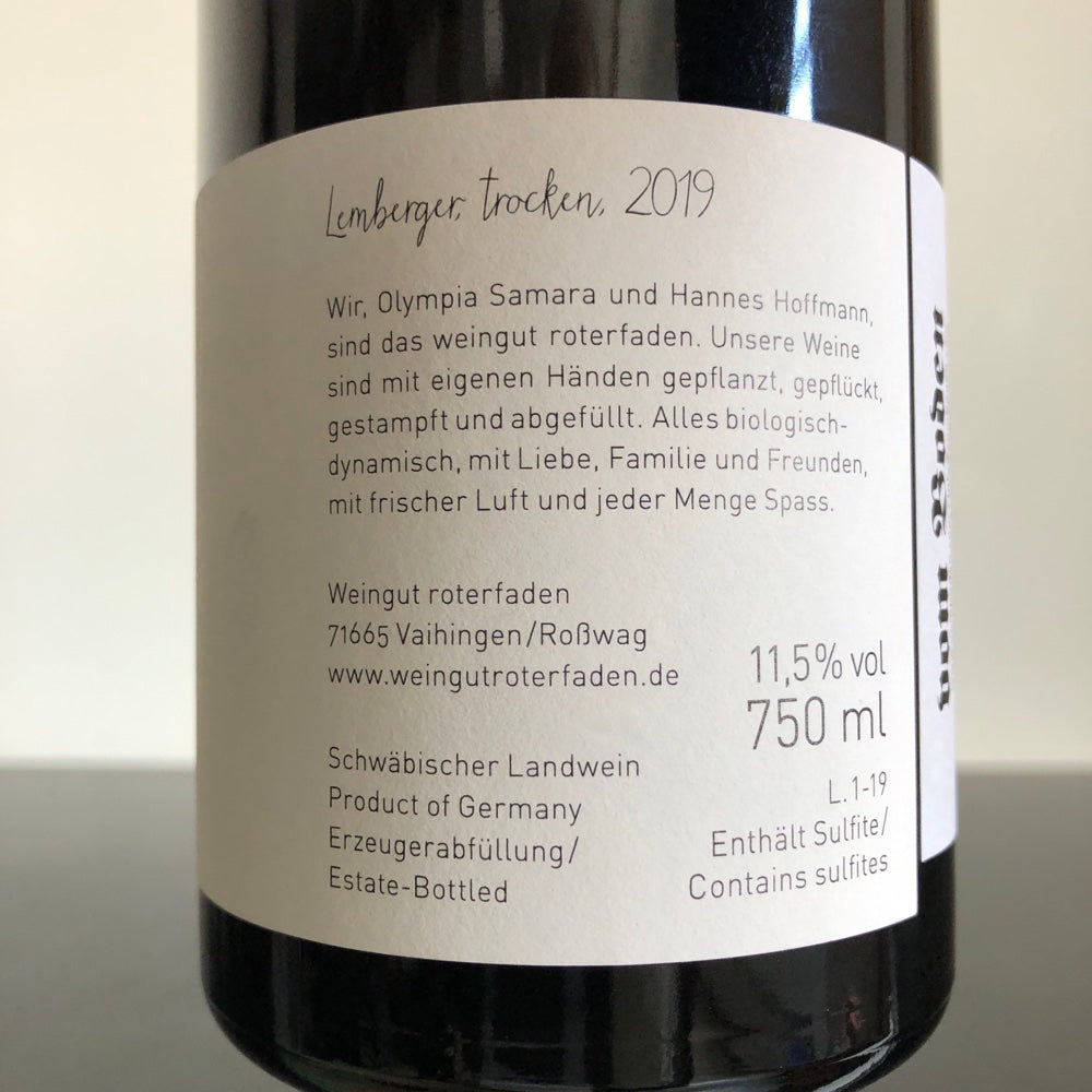 2019 Weingut Roterfaden Lemberger, Wurttemberg, Germany