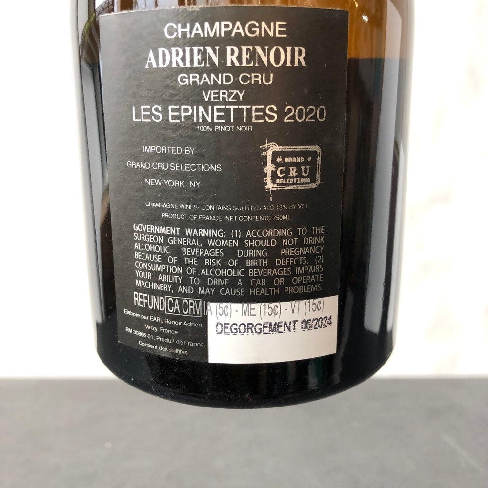 2020 Adrien Renoir 'Les Epinettes' Verzy Grand Cru Pinot Noir, Champagne, France