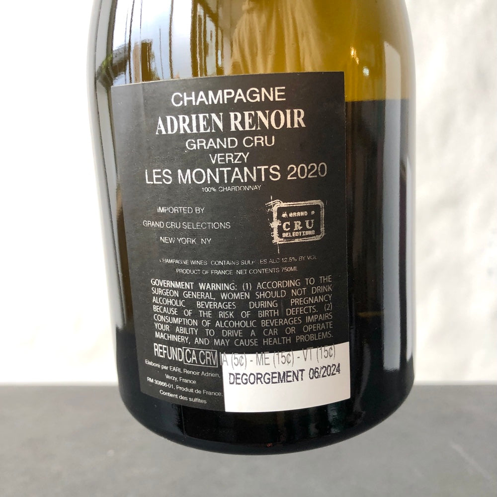 2020 Adrien Renoir 'Les Montants' Verzy Grand Cru Chardonnay, Champagne, France