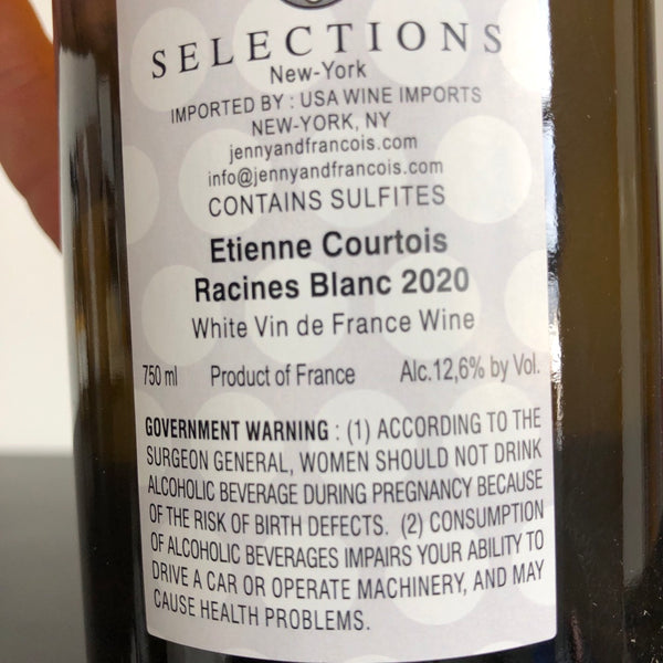 2020 Claude Courtois Les Cailloux du Paradis Racines Blanc Loire, Vin de France