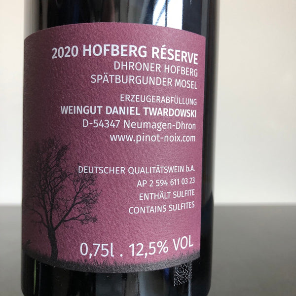 2020 Daniel Twardowski Hofberg Reserve Pinot Noir, Mosel, Germany