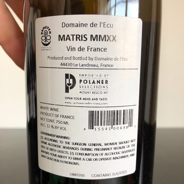 2020 Domaine de l'Ecu Matris Chenin Blanc Vin de France