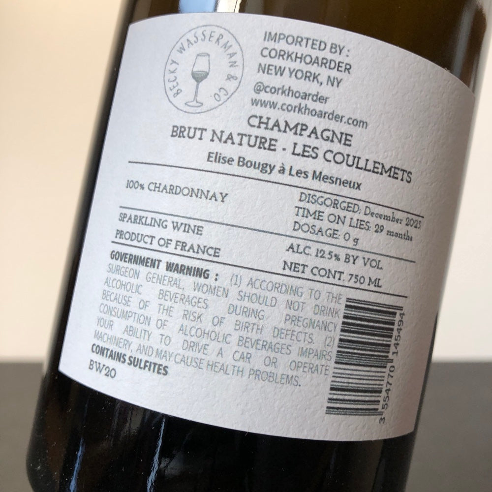 2020 Elise Bougy Les Coullemets Blanc de Blancs Grand Cru Brut Nature, Champagne, France