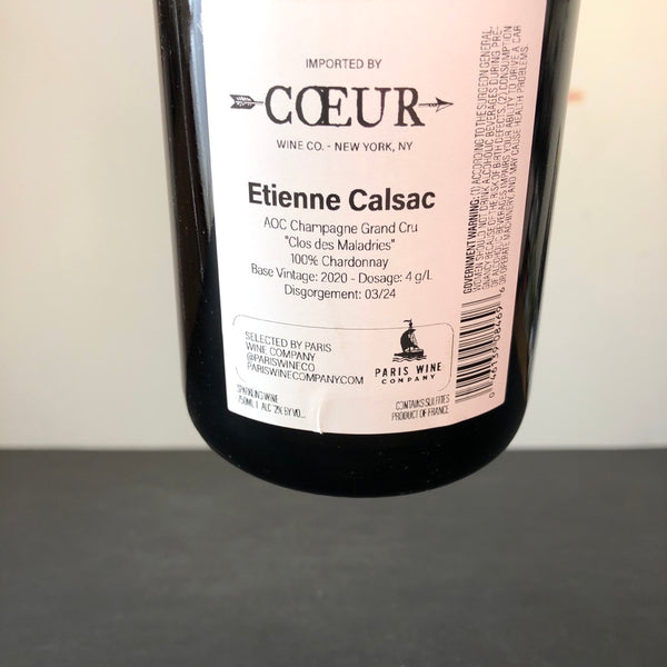 2020 Etienne Calsac 'Clos des Maladries' Grand Cru Avize, Champagne, France