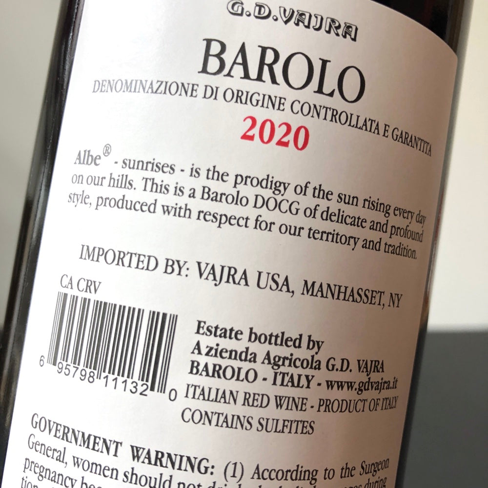 2020 G.D. Vajra Barolo D'Albe, Piedmont, Italy