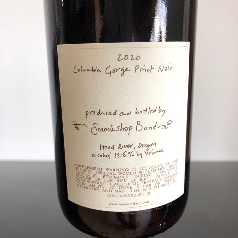 2020 Hiyu Wine Farm Smockshop Band 'Spring Ephemeral' Pinot Noir, Hood River County, USA