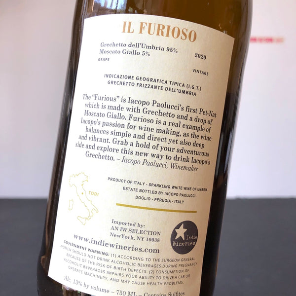 2020 Iacopo Paolucci 'Il Furioso' Grechetto Frizzante, Umbria IGT