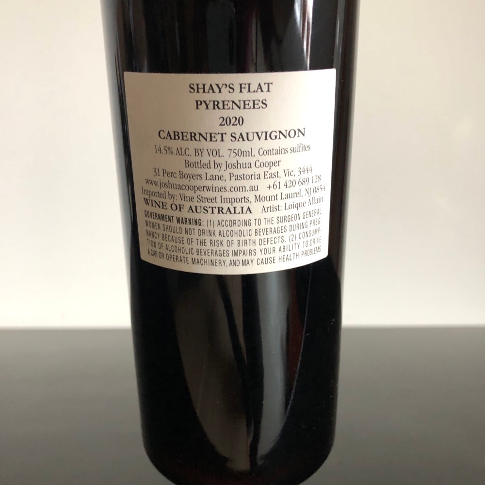 2020 Joshua Cooper Shay's Flat Cabernet Sauvignon, Pyrenees, Australia