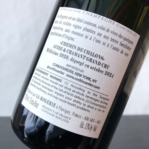 2020 La Rogerie 'Chemin de Chalons' Blanc de Blancs Grand Cru, Champagne, France