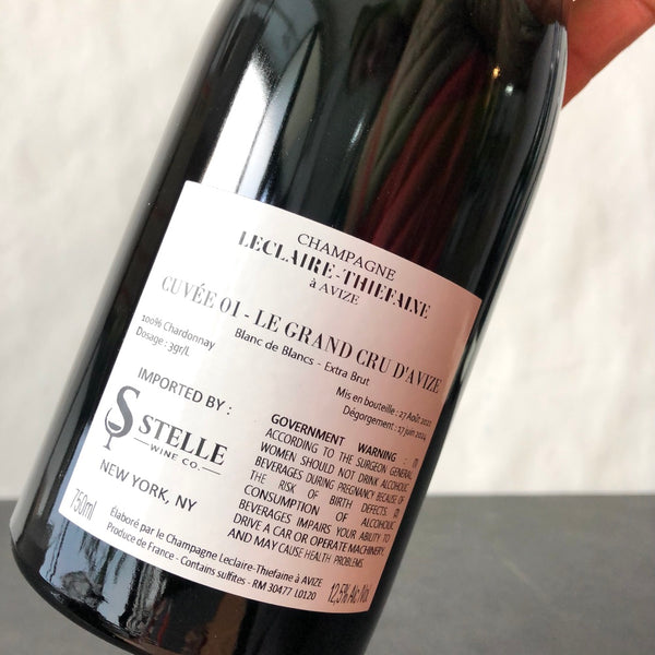 2020 Leclaire-Thiefaine 'Cuvee 01 - Apolline' Avize Grand Cru, Champagne, France