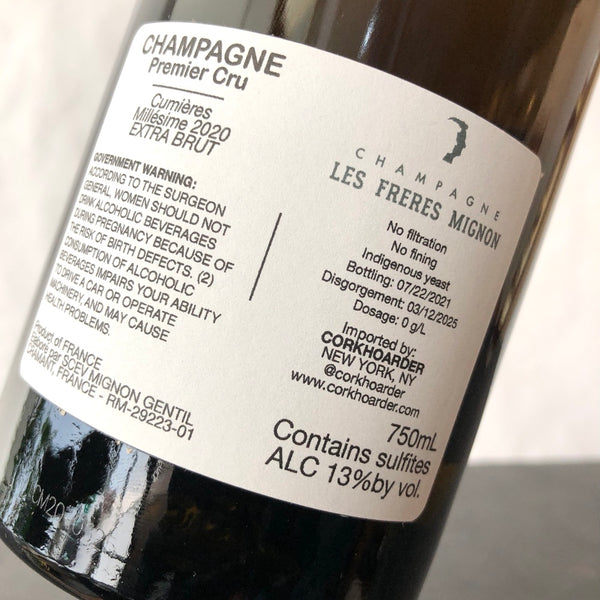 2020 Les Freres Mignon 'Cumieres' Premier Cru Extra Brut, Champagne, France