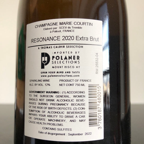2020 Marie Courtin Resonance Blanc de Noirs Extra Brut, Champagne, France