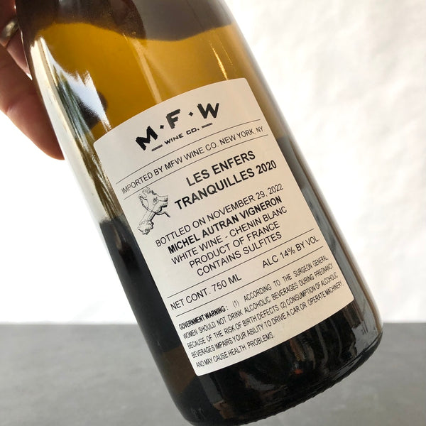 2020 Michel Autran Les Enfers Tranquilles Chenin Blanc, Loire Valley, France
