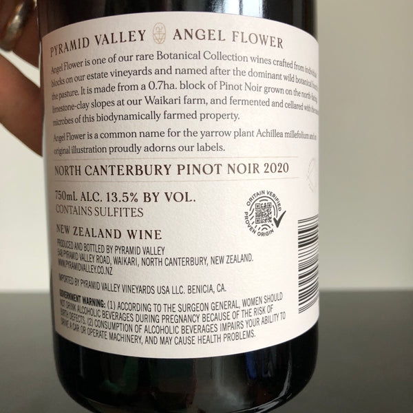 2020 Pyramid Valley Vineyards 'Angel Flower' Pinot Noir, Canterbury, New Zealand