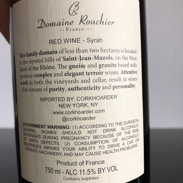 2020 Rouchier Antraigue Syrah VdF, Rhone, France