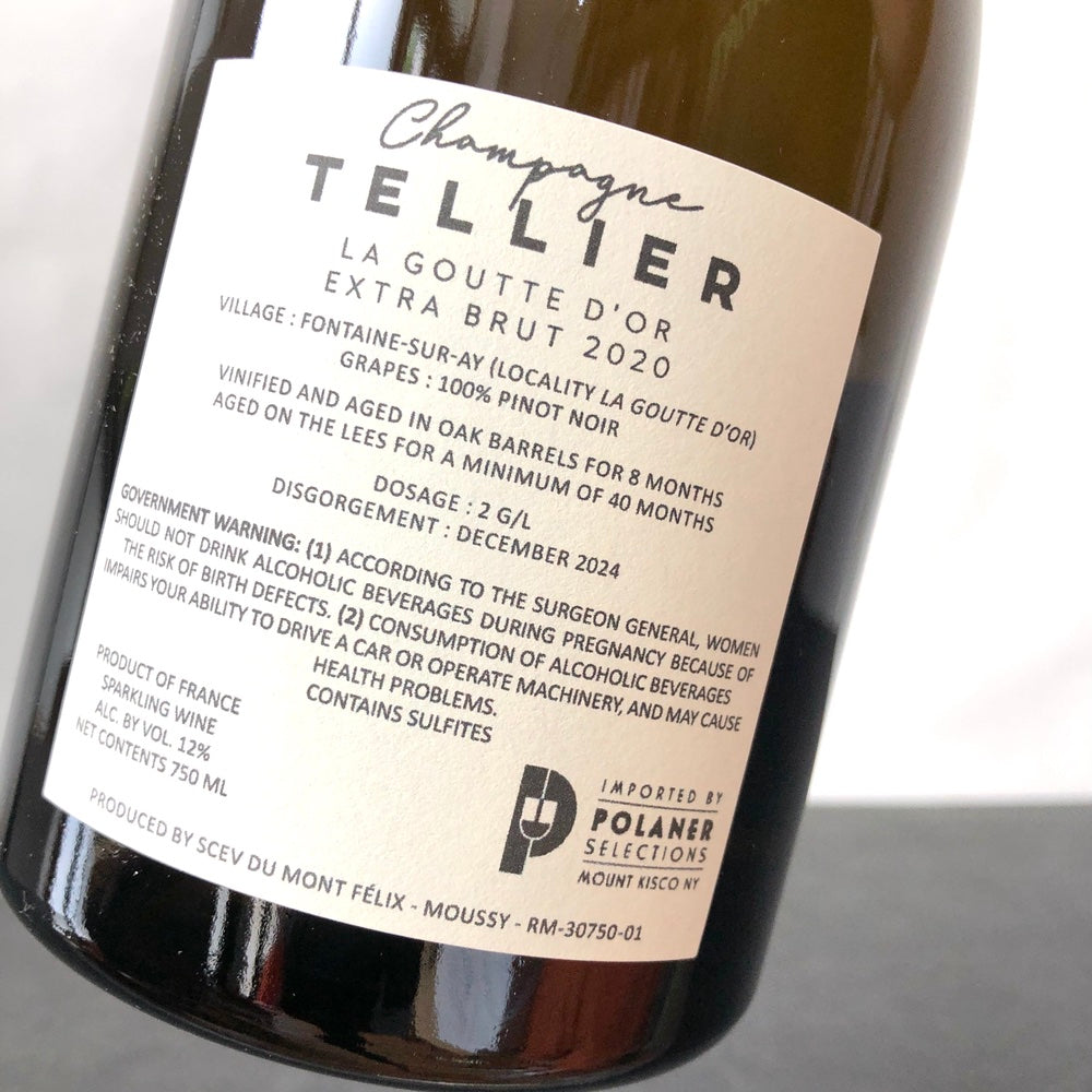 2020 Tellier 'La Goutte d'Or' Pinot Noir Extra Brut Champagne, France