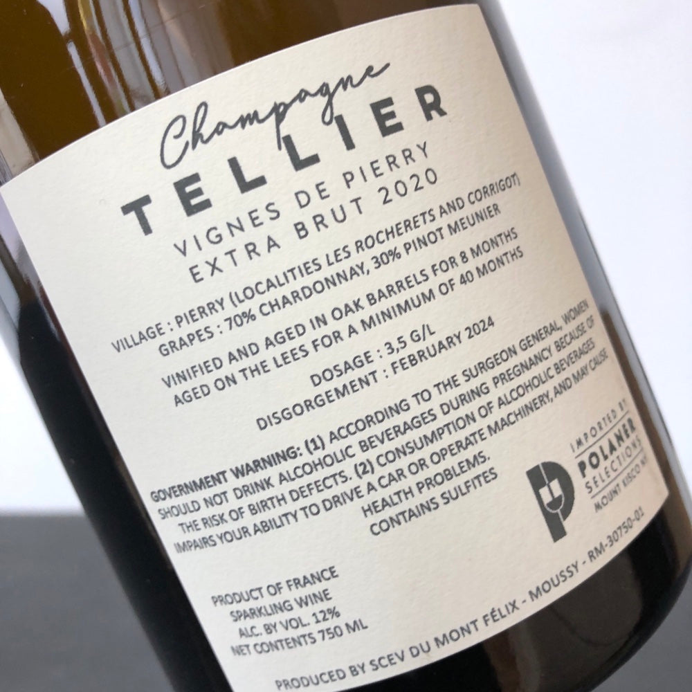 2020 Tellier 'Vignes de Pierry' Premier Cru Extra Brut Millesime Champagne, France