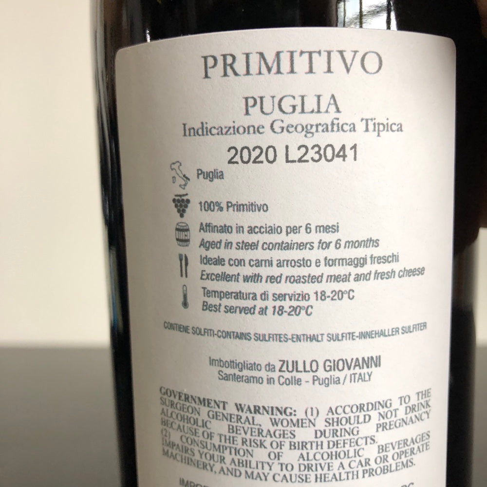 2020 Tenuta Viglione Primitivo Gioia del Colle, Primitivo, Puglia, Italy