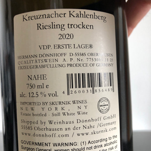 2020 Weingut Donnhoff Kreuznacher Kahlenberg Riesling Trocken 1.5L Magnum Nahe, Germany