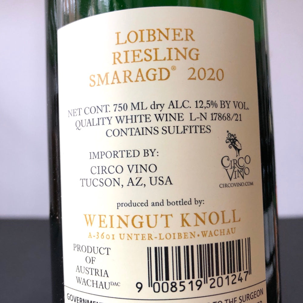 2020 Weingut Emmerich Knoll Loibner Riesling Smaragd Wachau, Austria