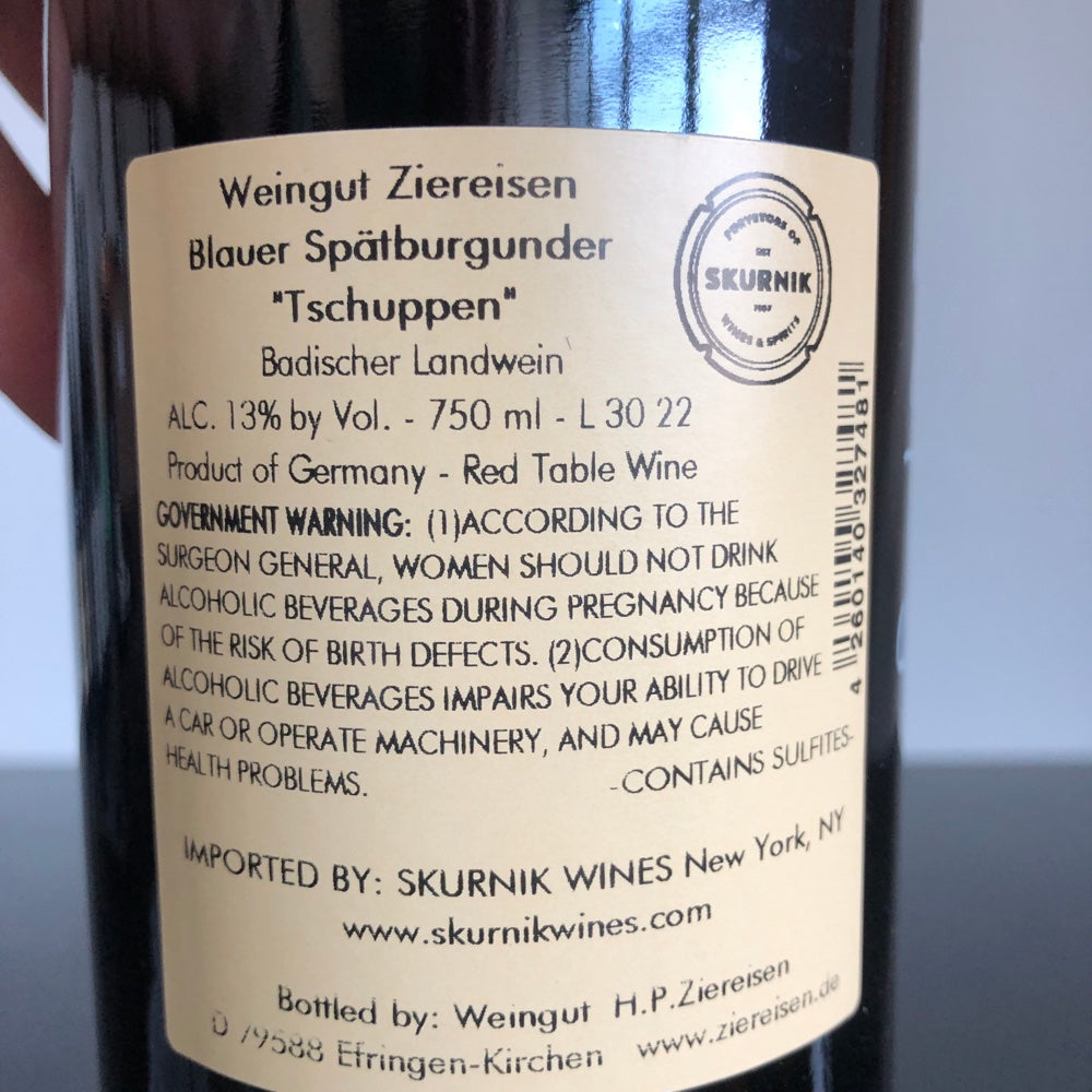 2020 Weingut Ziereisen 'Tschuppen' Spatburgunder, Baden, Germany