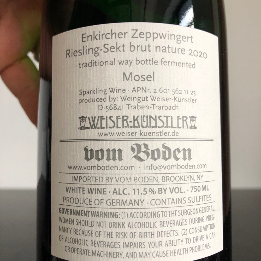 2022 Weiser-Künstler Riesling Zeppwingert Brut Nature Sekt