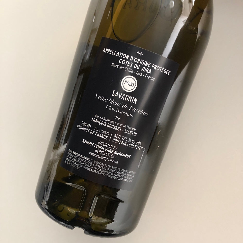 2020 Francois Rousset-Martin Cotes du Jura 'La Veine Bleue de Bacchus Clos Bacchus' Savagnin, Jura, France
