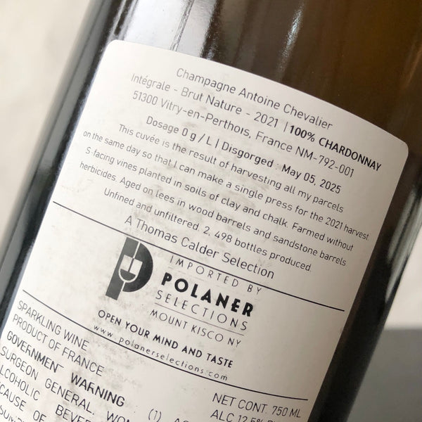 2021 Antoine Chevalier Integrale Blanc de Blancs Brut Nature, Champagne, France