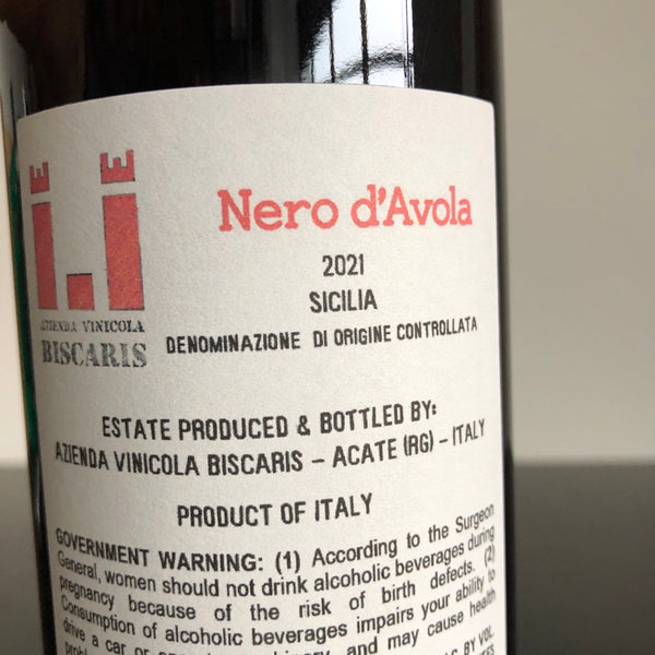 2021 Azienda Vinicola Biscaris Sicilia Nero d'Avola
