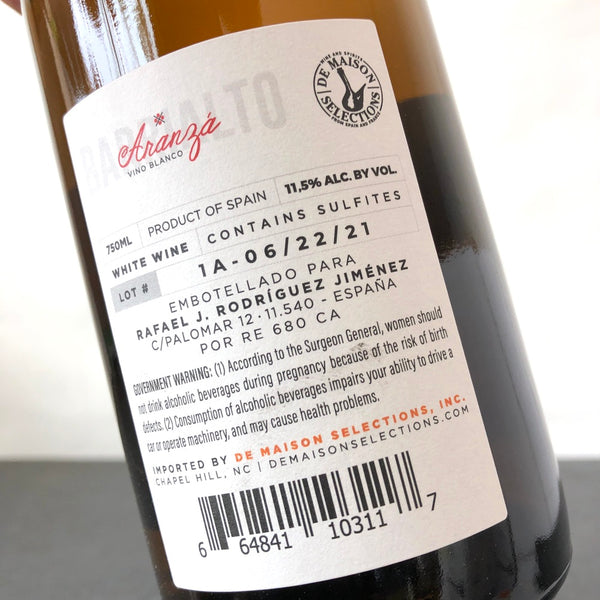 2021 Barrialto 'Aranzá' Vino de Pasto, Andalucia, Spain