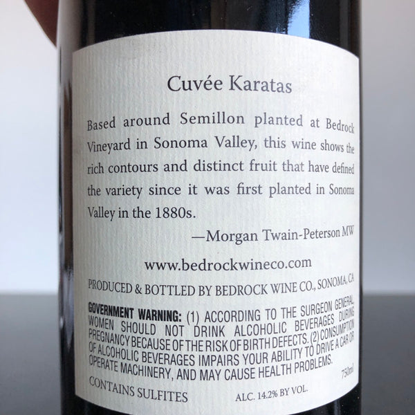 2021 Bedrock Wine Co. Heirloom White Cuvee Karatas, Contra Costa County, USA
