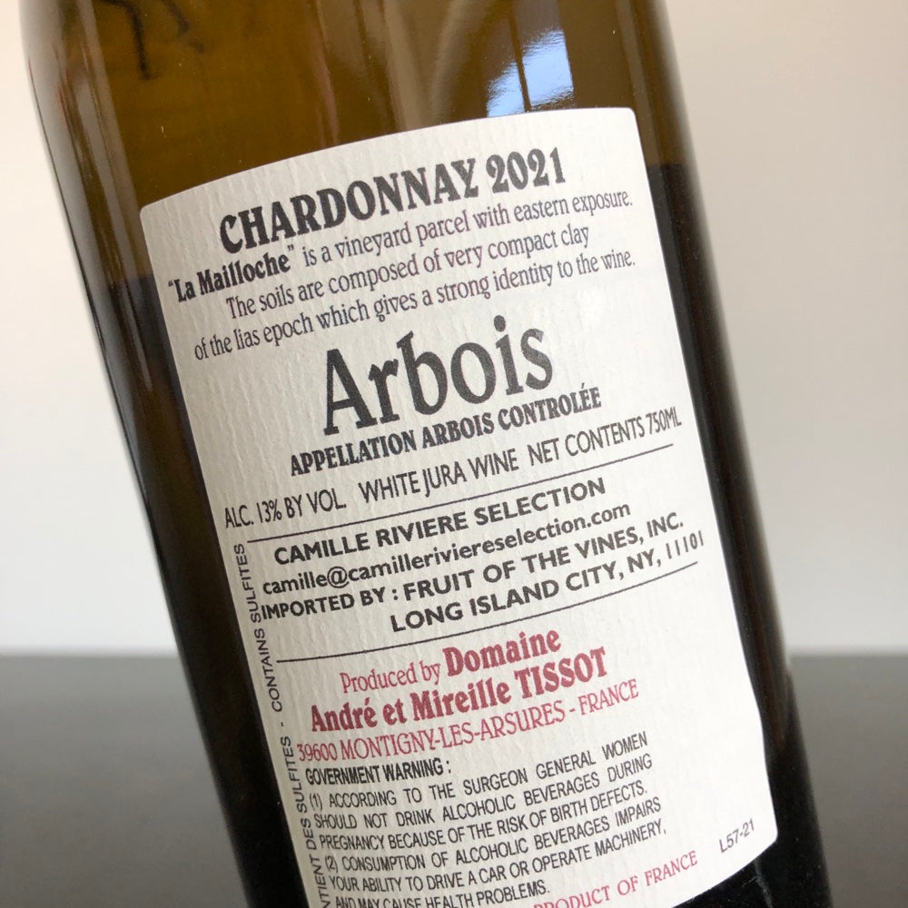 2021 Benedicte & Stephane Tissot Arbois La Mailloche Chardonnay, Jura, France