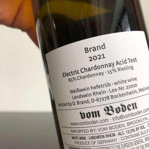 2022 Brand Electric Chardonnay Acid Test, Pfalz, Germany