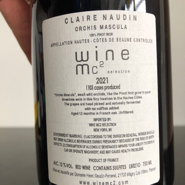 2021 Claire Naudin Bourgogne Hautes Cotes de Beaune Orchis Mascula Burgundy, France