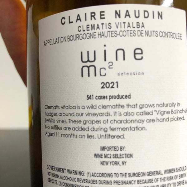2021 Claire Naudin Hautes Cotes de Nuits 'Clematis Vitalba', Burgundy, France
