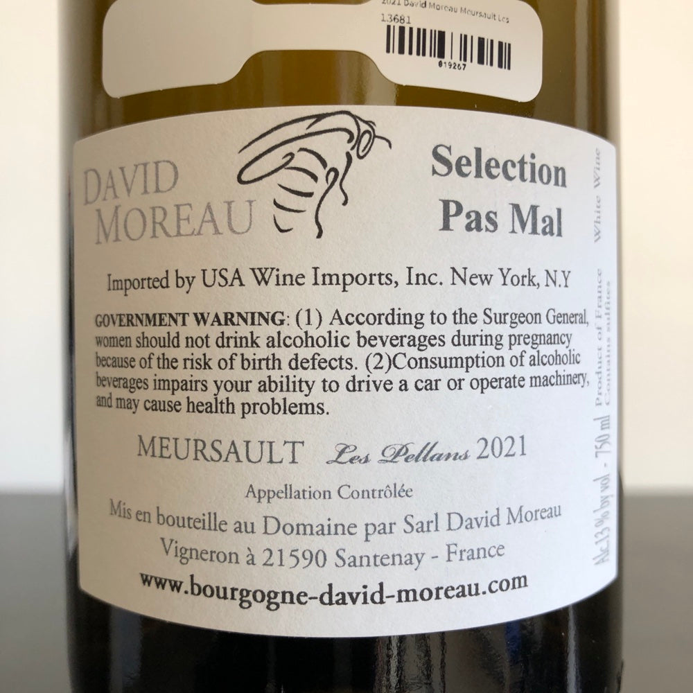 2021 David Moreau Meursault Les Pellans, Cote de Beaune, France