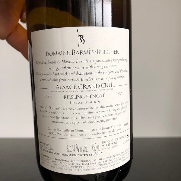 2021 Domaine Barmes Buecher Riesling Hengst, Alsace Grand Cru, France