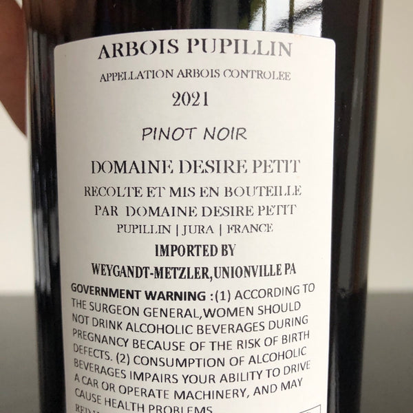 2021 Domaine Desire Petit Arbois-Pupillin Pinot Noir Jura, France