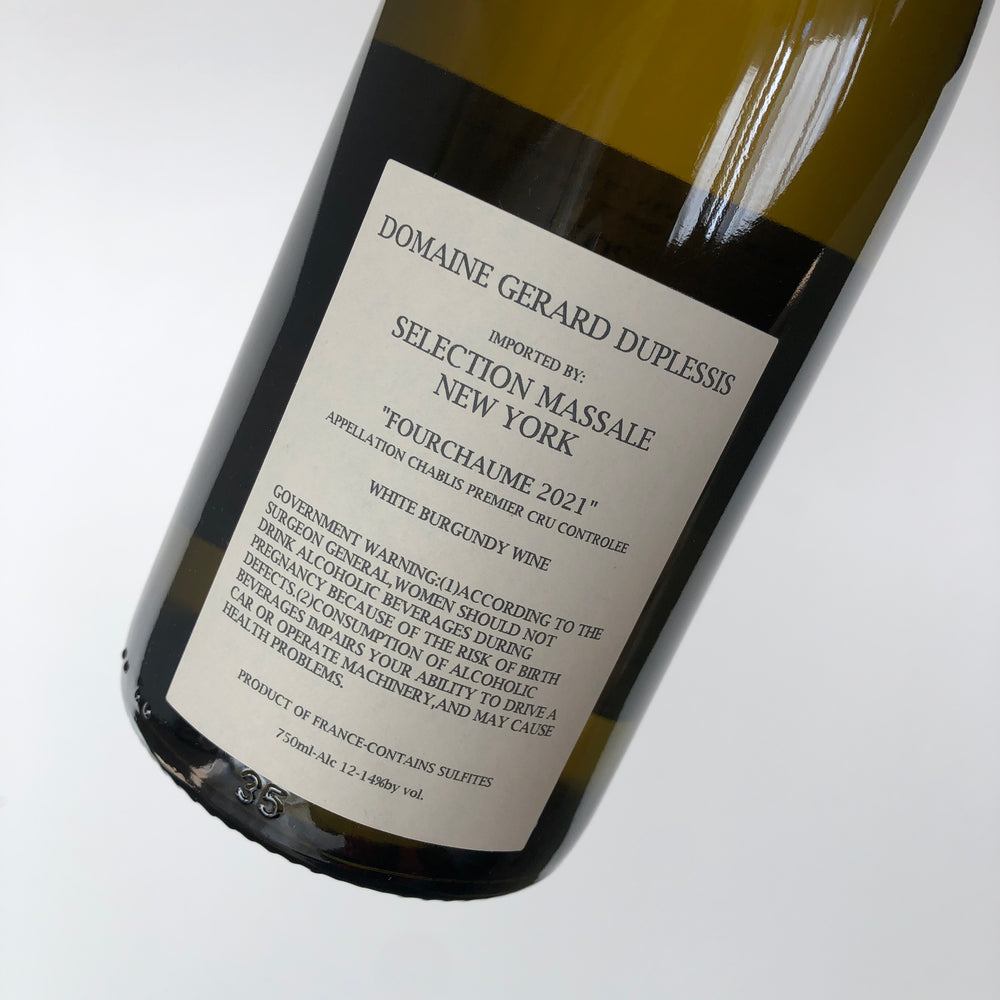 2021 Domaine Gerard Duplessis Fourchaume Chablis Premier Cru, France