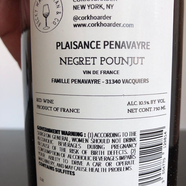 2021 Domaine Plaisance Penavayre 'Negret Pounjut', Vin de France