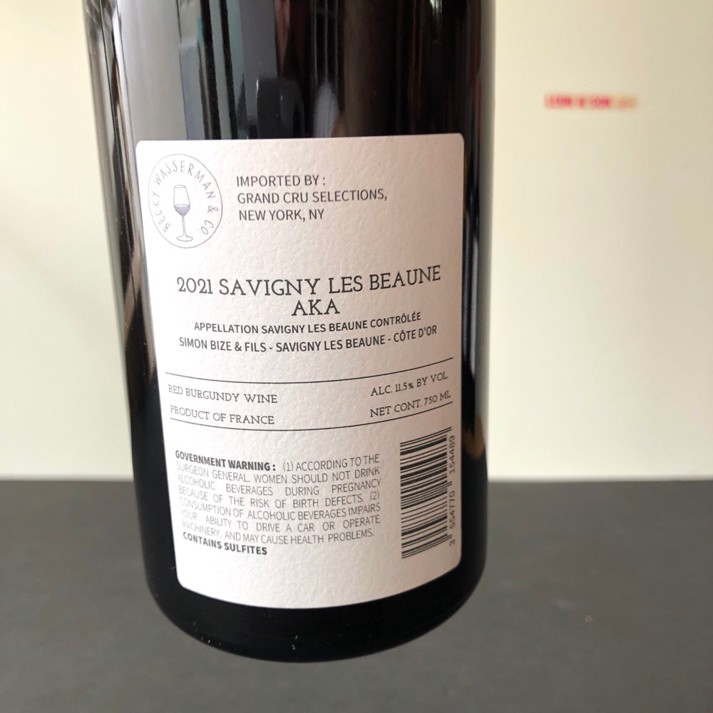 2021 Domaine Simon Bize et Fils Savigny-les-Beaune 'Aka' Rouge, Cote de Beaune, France