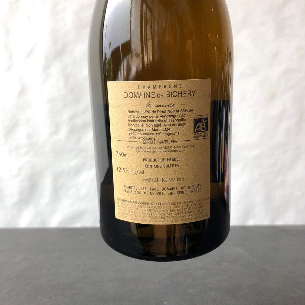 2021 Domaine de Bichery 'La Source' Brut Nature, Champagne, France
