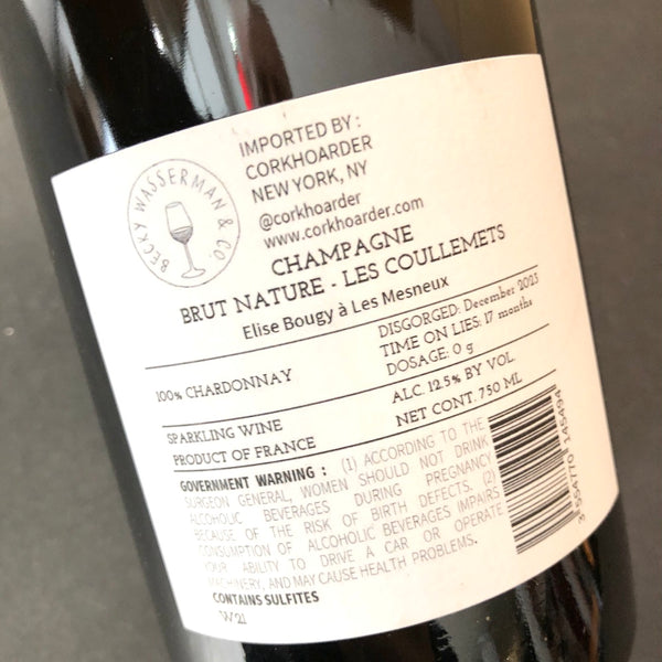 2021 Elise Bougy Les Coullemets Blanc de Blancs Grand Cru Brut Nature, Champagne, France