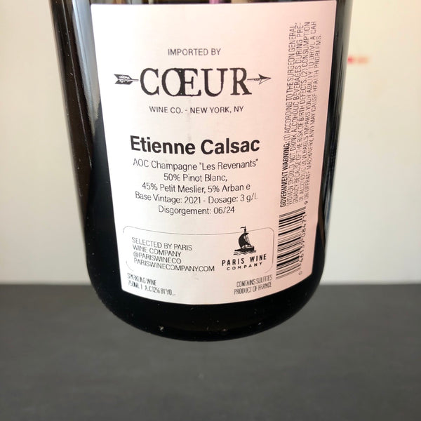 2021 Etienne Calsac 'Les Revenants' Extra Brut Champagne, France